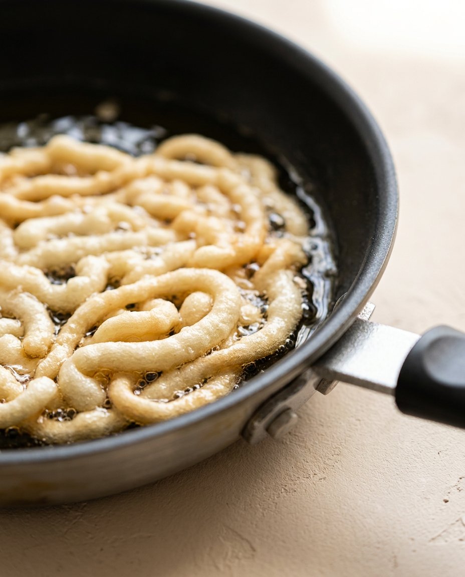 Pancake Mix Funnel Cake 15 Measuring frying oil temperature with a digital thermometer for pancake mix funnel cake