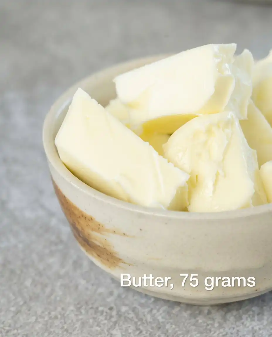 Cream Cheese Pound Cake 14 Measuring ingredients for cream cheese pound cake using a digital kitchen scale.