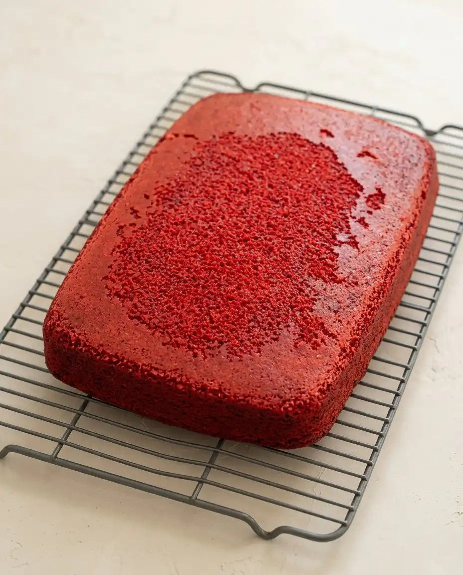 A close-up of dipping a red velvet cake pop into melted white candy coating