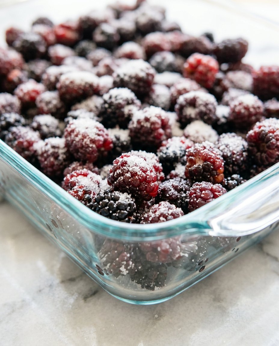 Blackberry Dump Cake with Butter Pecan Cake Mix 14 Fresh blackberries and ingredients to make Blackberry Dump Cake with Butter Pecan Cake Mix.
