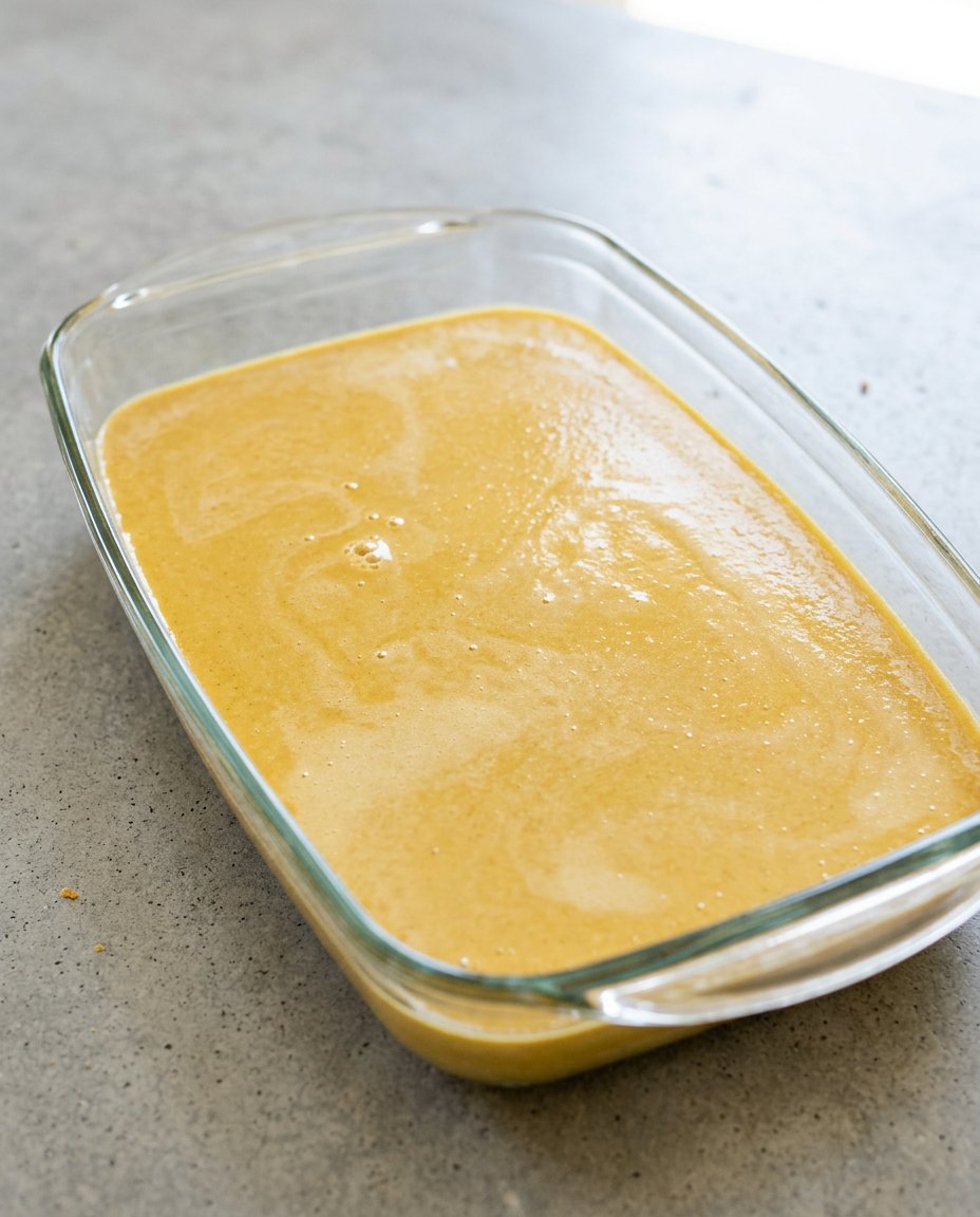 Grated cold butter evenly covering the dry cake mix layer of a pumpkin dump cake