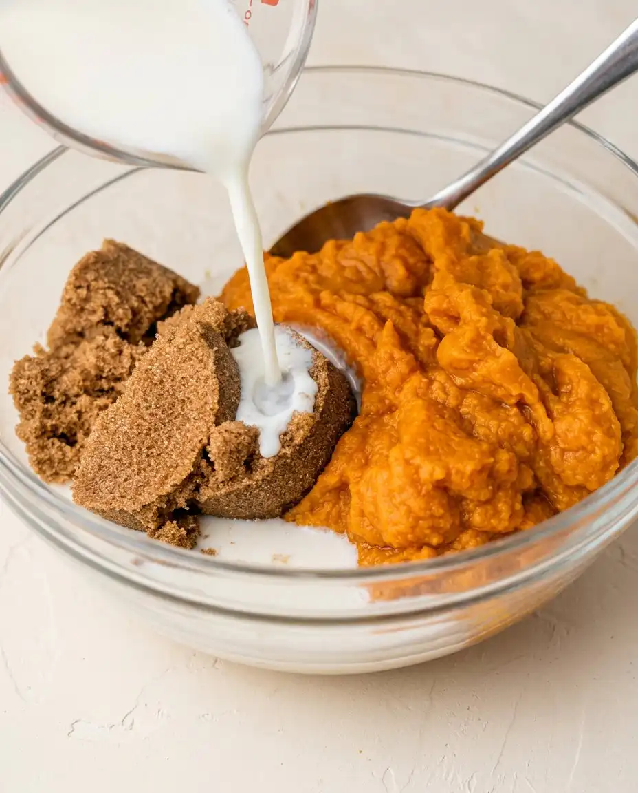 Brown Butter Pumpkin Cake 14 Fresh ingredients including pumpkin puree and spices for making a brown butter pumpkin cake.