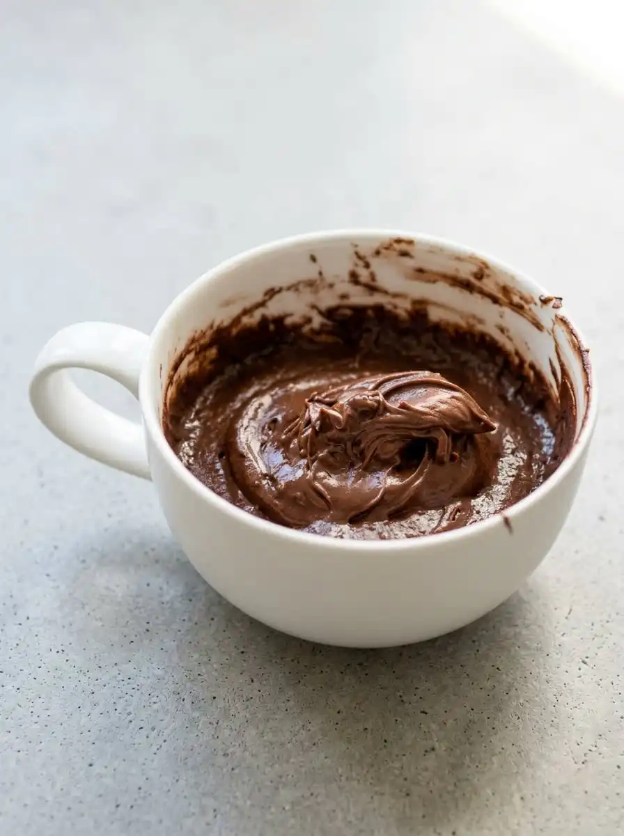 Chocolate Lava Mug Cake 15 A kitchen scale weighing flour for a Chocolate Lava Mug Cake to illustrate precision baking techniques.