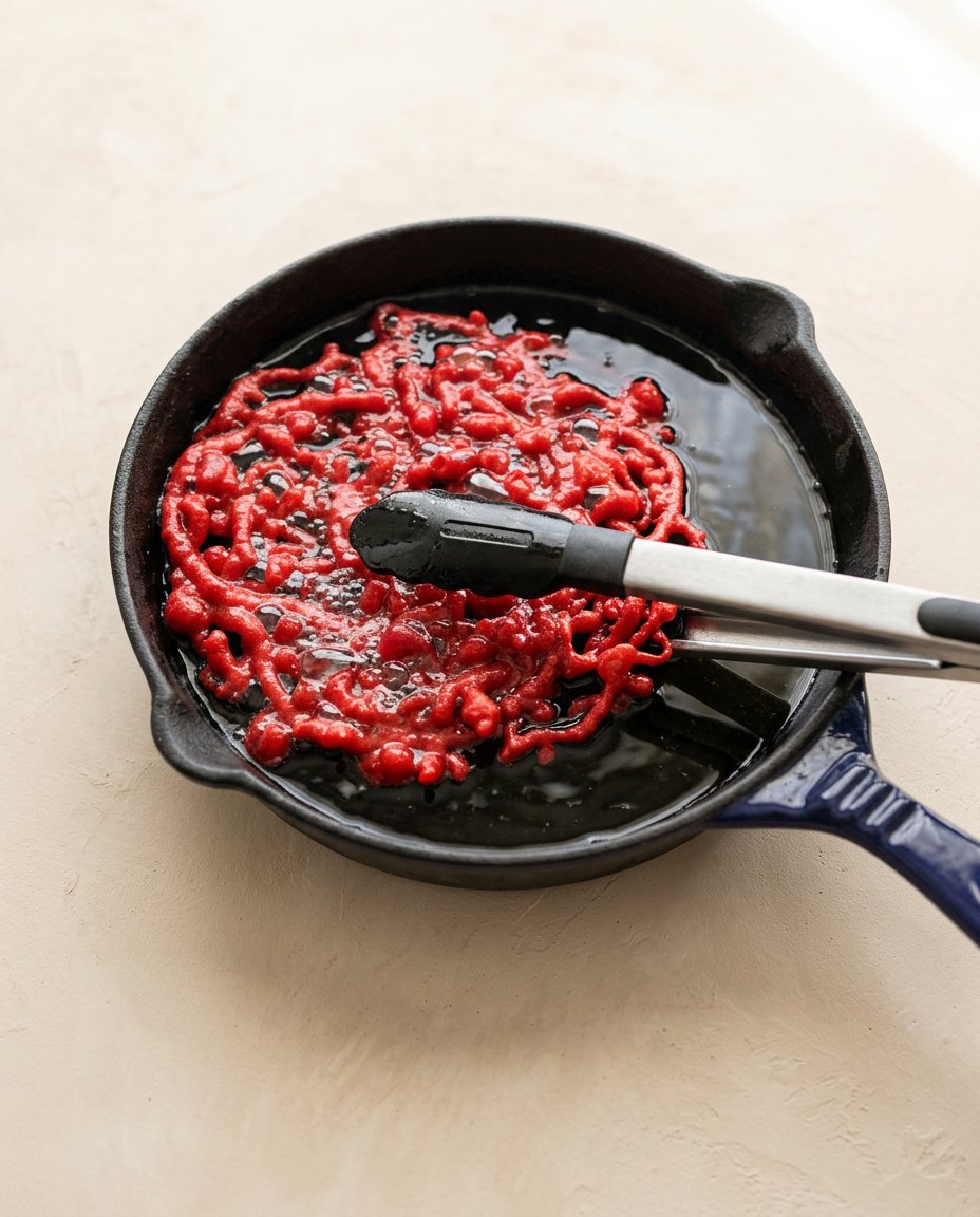 Using a thermometer to measure frying oil temperature for Red Velvet Funnel Cake