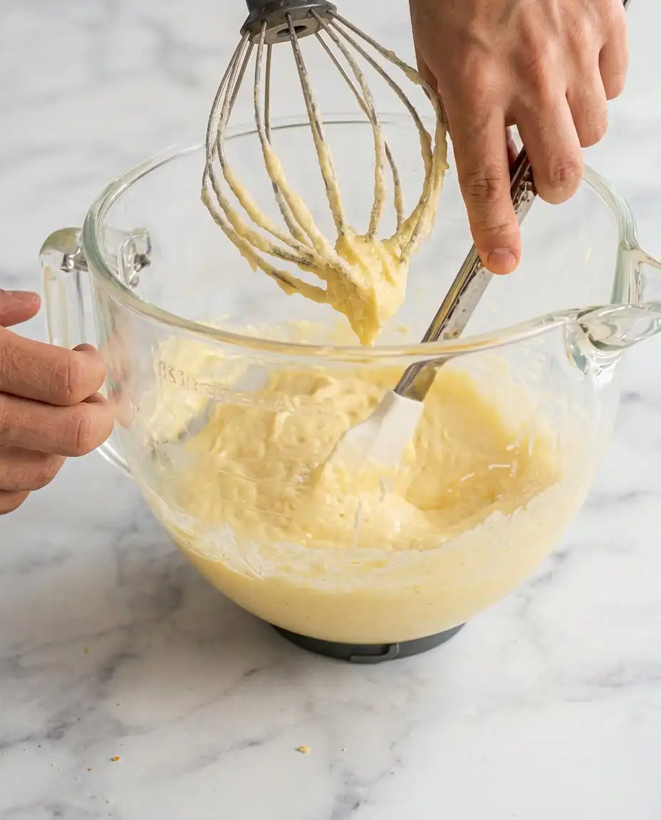 Fresh ingredients for baking a classic pound cake including butter, eggs, and sour cream.