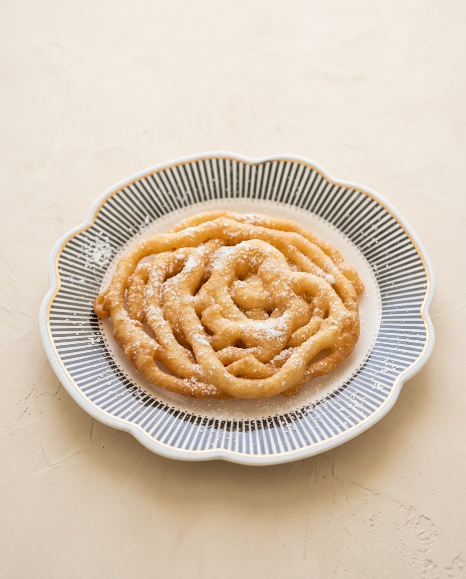 Pancake Mix Funnel Cake 12 Squeezing pancake mix funnel cake batter in a spiral pattern into hot frying oil
