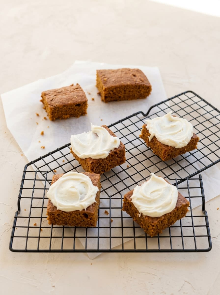 A slice of Two Ingredient Pumpkin Spice Cake topped with whipped cream on a vintage plate.