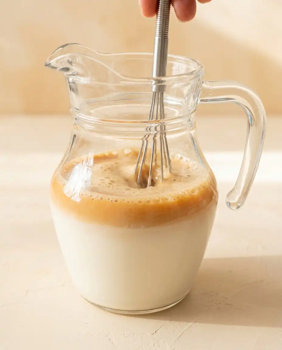 A home baker sifting flour twice for a classic Two-Layer Buttermilk Cake over parchment paper