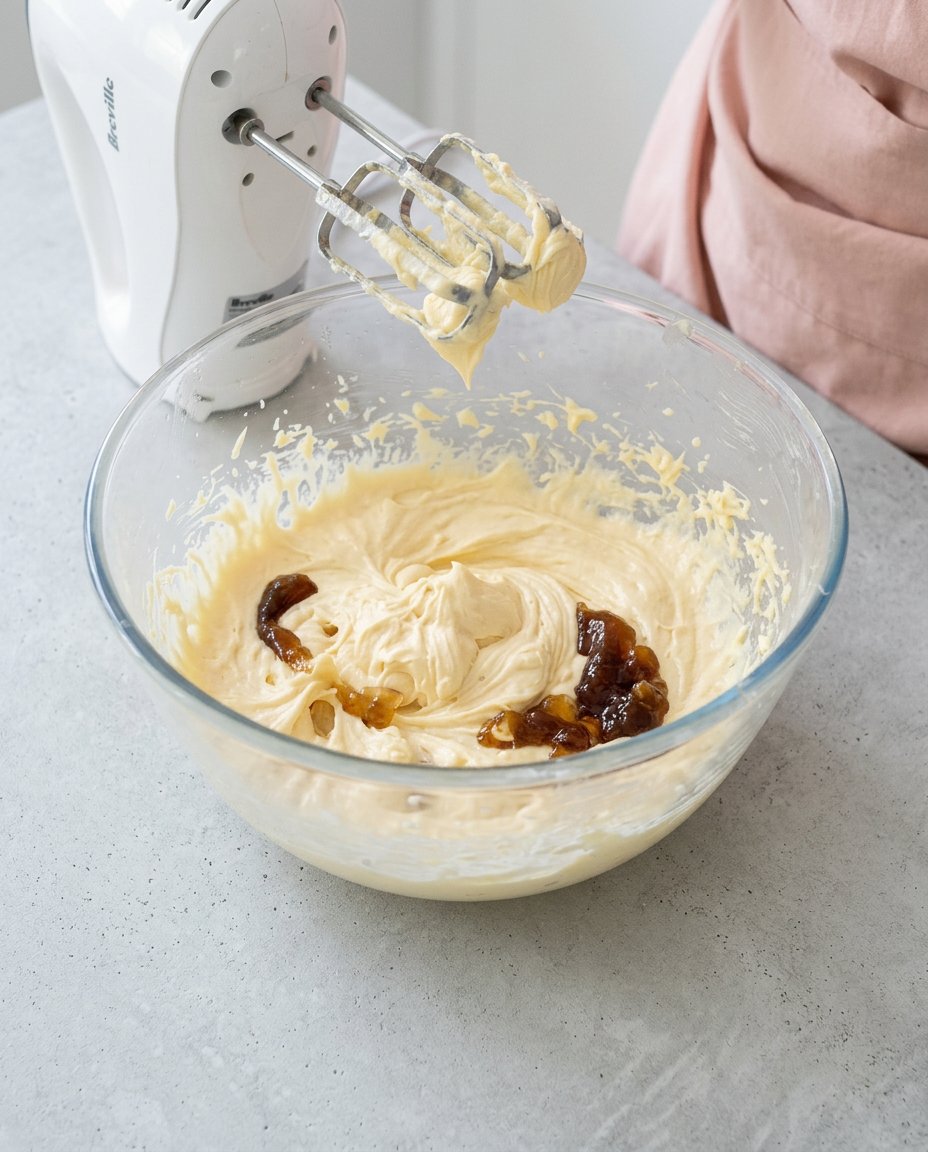 Flour and dry ingredients being sifted into a bowl for a Cookies and Cream Birthday Cake.