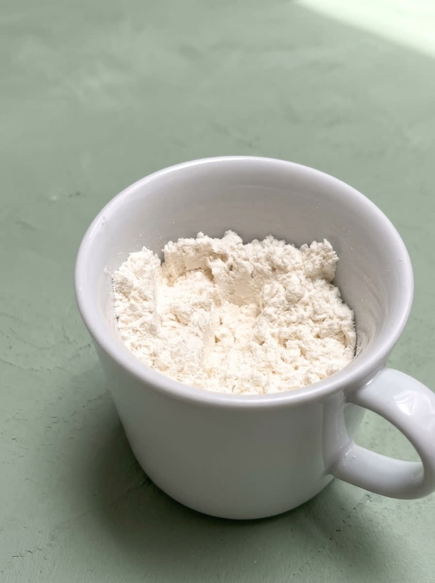 1-Minute Vanilla Mug Cake 14 Pantry staples including flour sugar butter and vanilla extract for making a 1-Minute Vanilla Mug Cake.