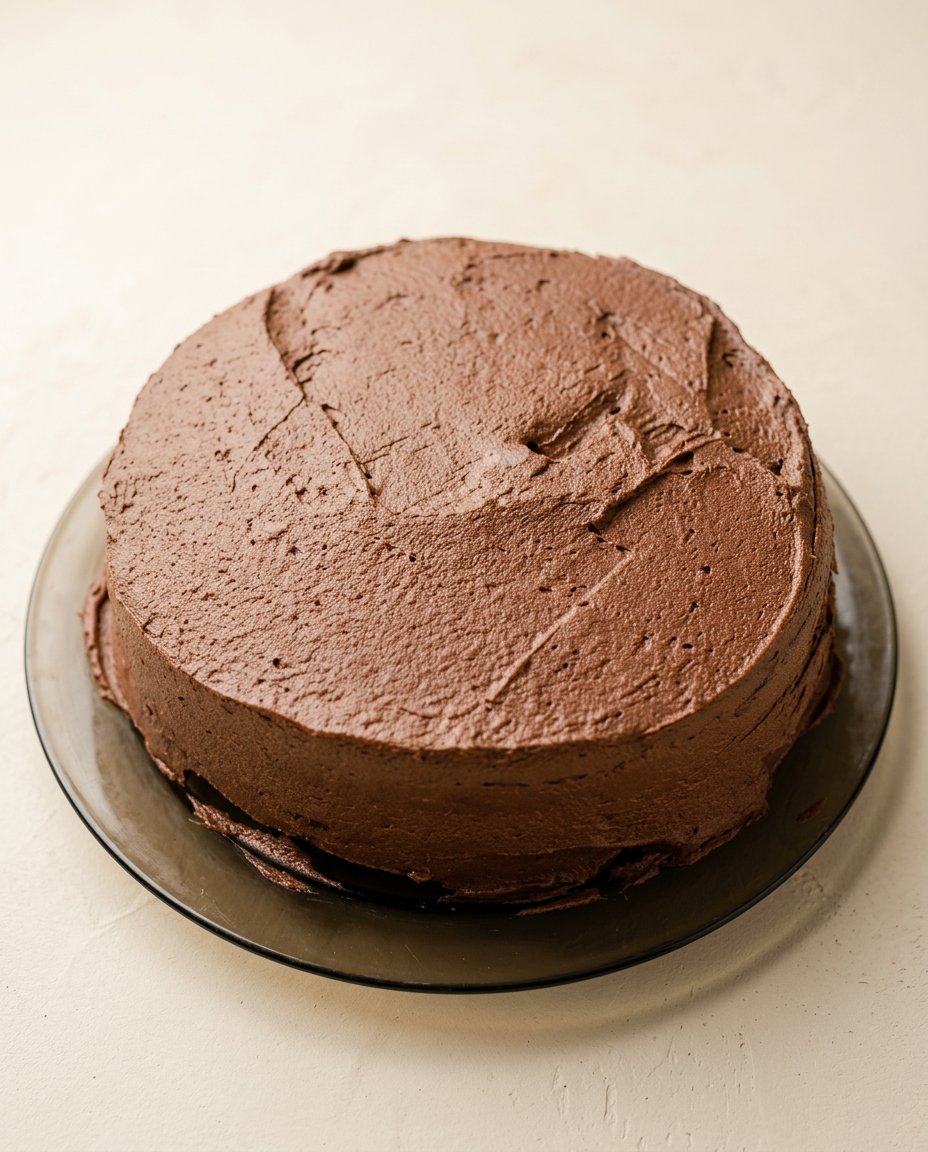 Chocolate Rosette Cake 16 A clean slice of Chocolate Rosette Cake showing even layers.