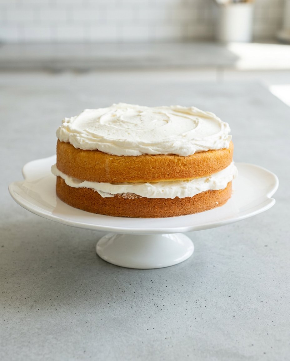 Three-Layer Coconut Cream Cake 15 Slicing a Three-Layer Coconut Cream Cake showing the soft white layers and creamy filling