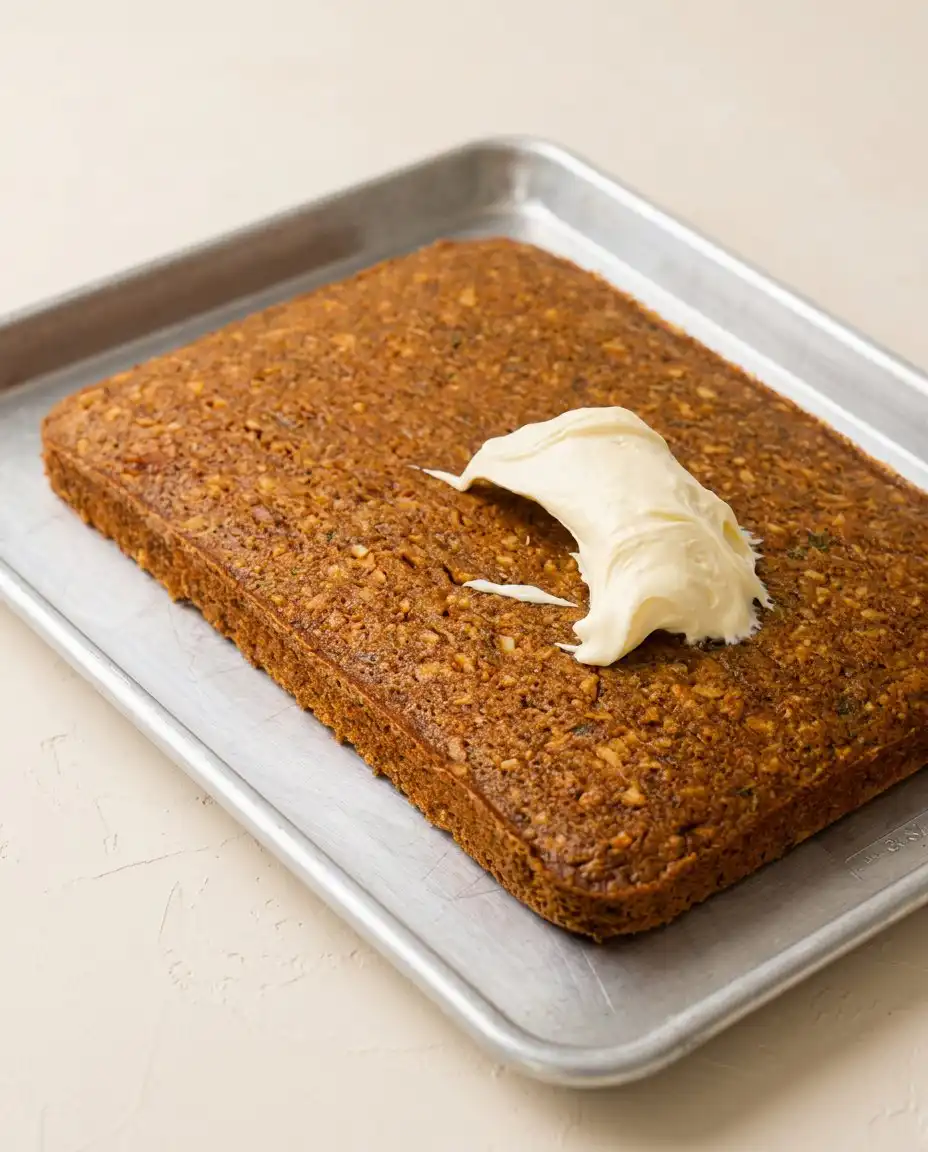 Zucchini Spice Cake 15 A stand mixer whipping thick cream cheese frosting for the classic Zucchini Spice Cake
