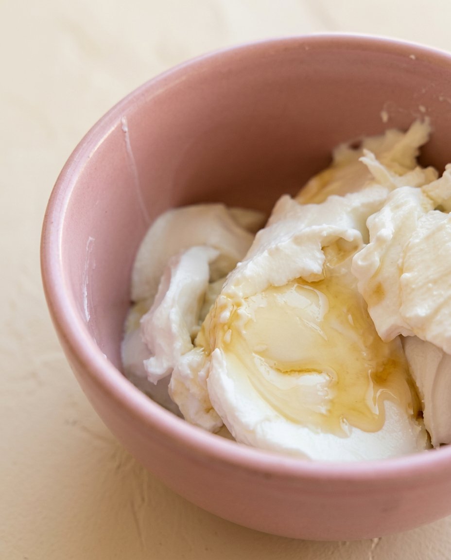 Whipping cold organic coconut cream into a fluffy frosting for a watermelon cake.
